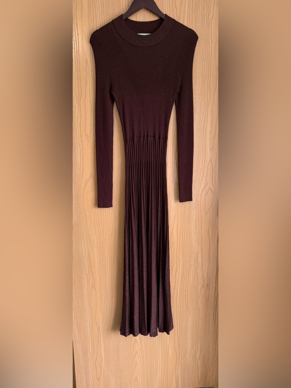 Baltic Born | SZ XL | Brown Gold Jamelia Metallic Knit Mock Neck Sweater Dress
